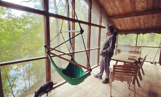 Lawrence Cabin | Secluded Cozy Cedar Wood Cabin in 20 acres of native woods, on the Paw Paw river