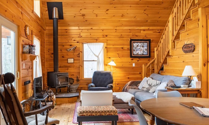 Jay Cabin | Secluded, Furnished, Log Home, Close To Many Adirondack Attractions.