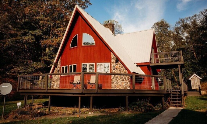 Logan Cabin | Secluded Luxury A-frame, Stone Wood Burning Fireplace, Hot Tub, Foosball & Views