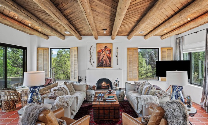 Santa Fe House | Secluded Retreat, Patio with Fire Pit