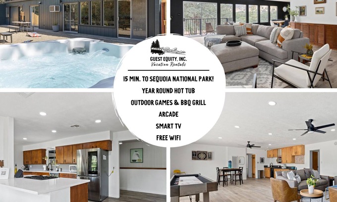 Three Rivers House | Sequoia Family Retreat- Game Room, Spa!