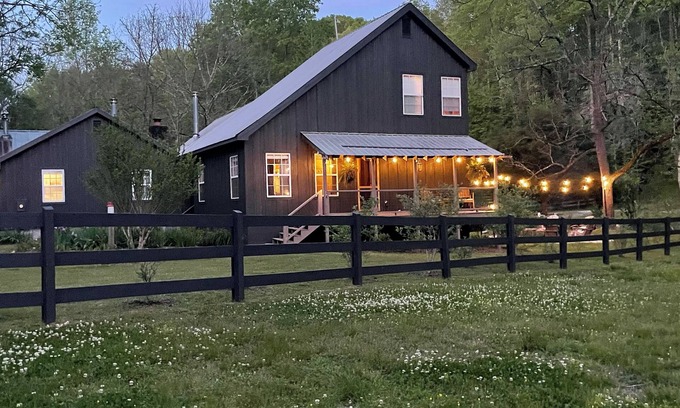 Dahlonega Cabin | Serene Farmhouse in Dahlonega on 5 acres W/Historic Indian Cabin & Creek.