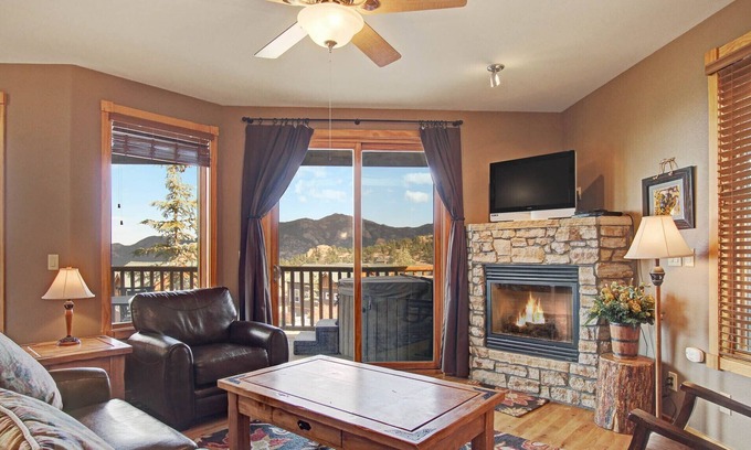 Estes Park Condo | Sheep Mountain 20B - 2 Br Condo with Private Hot Tub - Lake/Mountain Views!