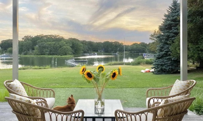 Menantic Creek House | Shelter Island Sun Filled Modern Waterfront Home with Dock