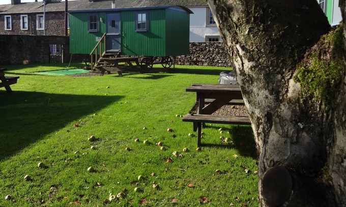 Wigton Cottage | Shepherds hut with hot tub and pet friendly, close to the beach and Hadrian's wall.