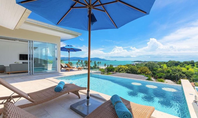 Moo 5 Villa | Single Level BEACHSIDE VILLA - BB2 - at BAYSIDE LUXURY VILLAS Samrong Bay Beach, 3 BED 4 BATH, SEA and SUNSET VIEWS, only 200m walk to the Beach