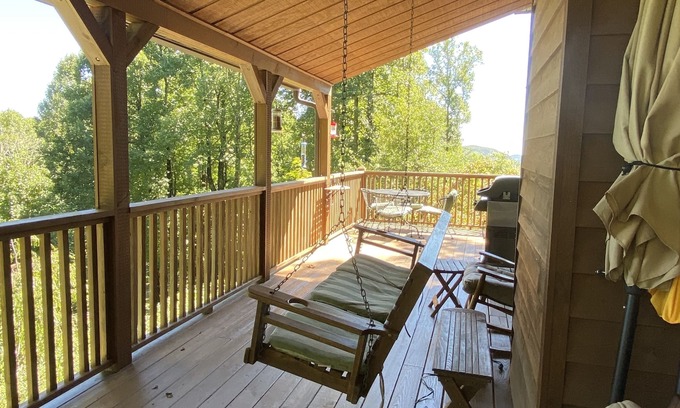 Brevard House | Sky Dog Pet Friendly Home Dupont Brevard Hiking Mountain Biking Porch Waterfalls