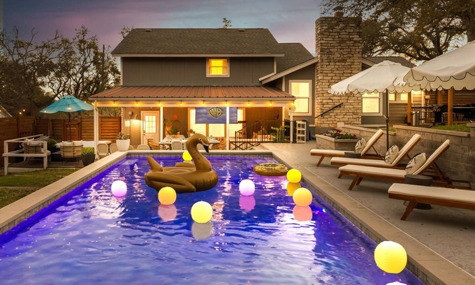 West Oak Hill House | Sleeps 16+ Oasis*Estate w/Pool Hot Tub Movie