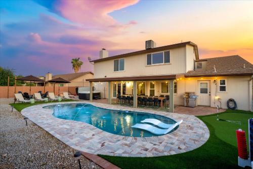 Copperwood House | Slide into Fun Pool Games Fire Pit Sport Court