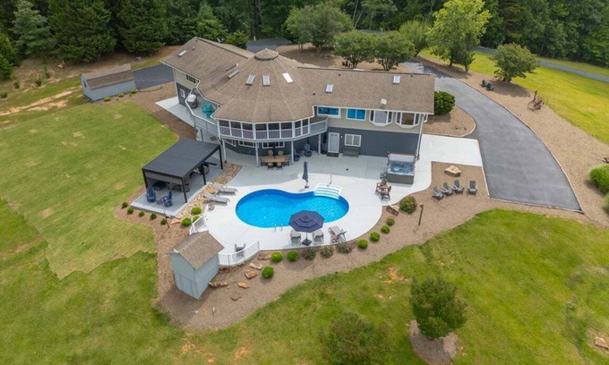 Lynn House | Smaland Falls | Foothills Home with Pool, Hot Tub, Sauna, Waterfall & Walking Trails