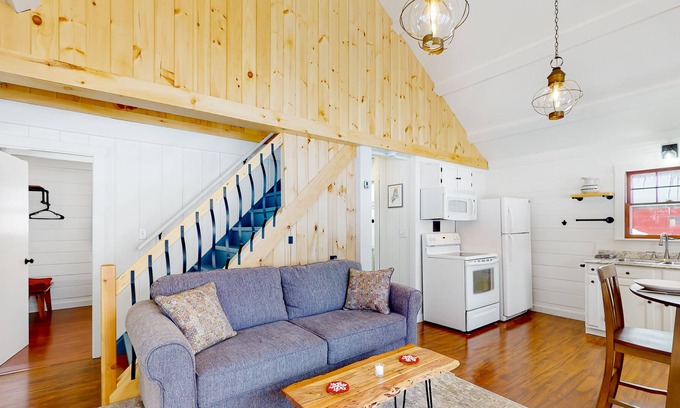 Stratton Cabin | Snug cabin in trees with fireplace & W/D near skiing, hiking, & lake - dogs OK