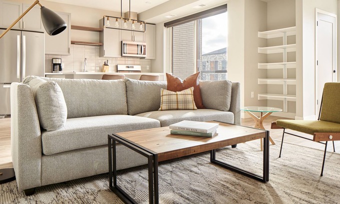 Mill District Apartment | Sonder at Vicinity | Extended Stay 2BR Apartment w/ Balcony & Parking