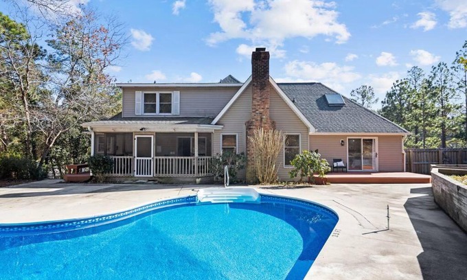 Southern Pines House | Southern Pines Getaway with Pool & Movie Theater!