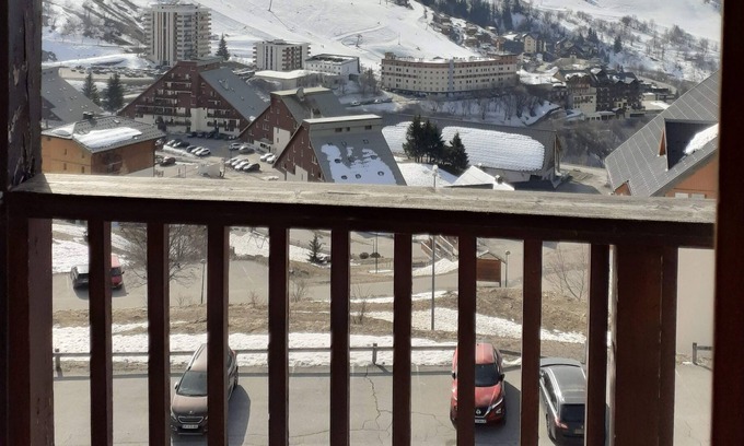 Montgellafrey Apartment | Spacious ski-in ski-out apartment overlooking the mountains