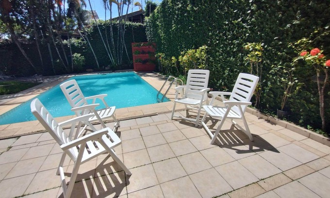 Jardim Mar e Ceu House | Spacious 5-bedroom house in charming Jardim Virginia Guarujá with WiFi, AC