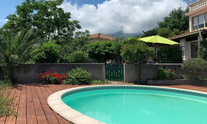Furiani Apartment | Spacious apartment with pool, beautiful terrace, garden access and sea views