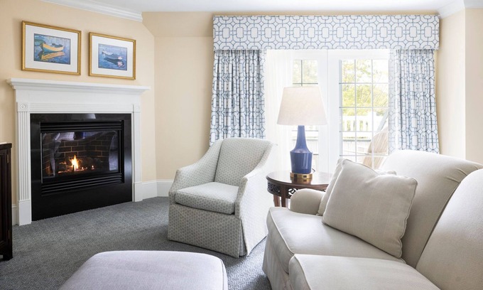 South Rehoboth Apartment | Spacious Club Suite | Fireplace & Kitchenette
