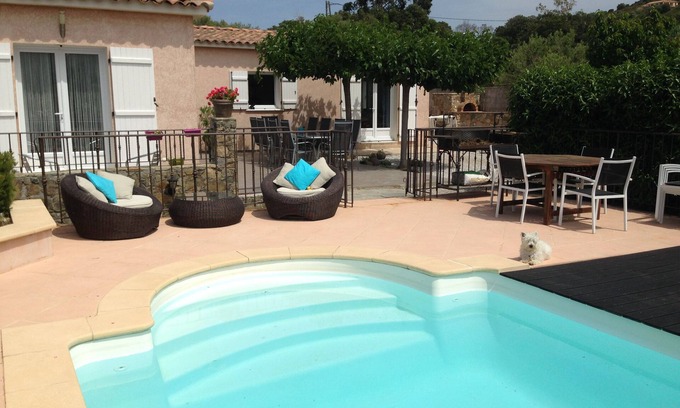 L'Ile-Rousse Villa | Spacious house, quiet, shaded, air-conditioned, private pool, sea and mountain views