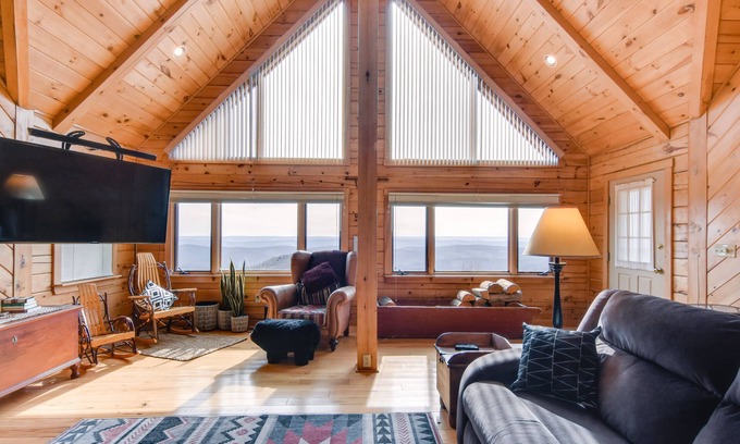 Howard Cabin | Spacious Howard Cabin w/Wraparound Deck & Views!