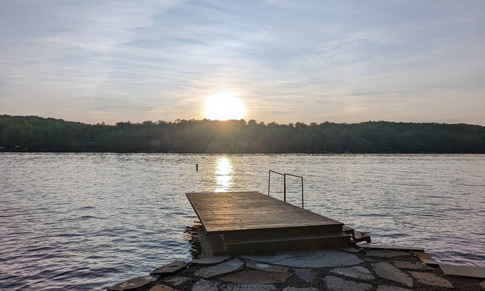 Lake Ariel House | Spacious lakefront home w/deck, firepit, and pergola in Hideout gated community