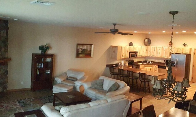 Mauston House | Spacious Lakefront Townhome on Castle Rock Lake, Massage Chair, Pet Friendly!