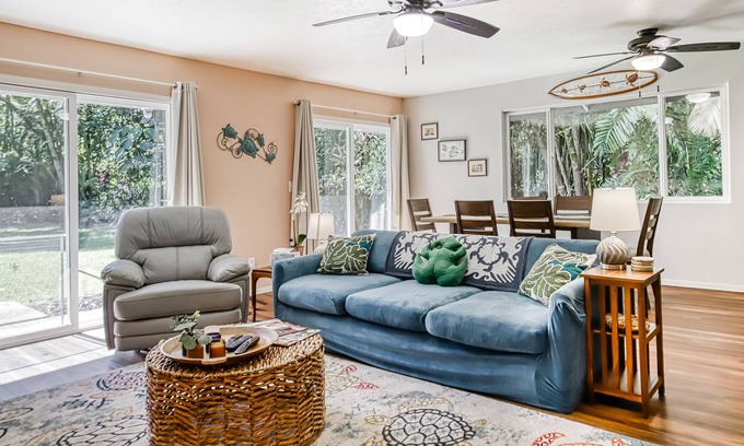 Kapoho House | Spacious Pahoa home with a fenced yard, washer/dryer, & fast WiFi
