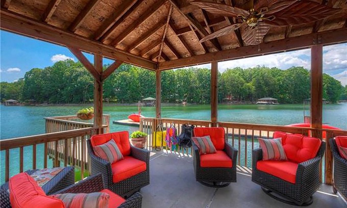 Troutman House | Spacious waterfront home with pool in a quiet cove. Perfect for large families!