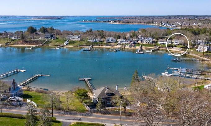 Buzzards Bay Villa | Spacious waterfront home with beach and 3 levels of living space/