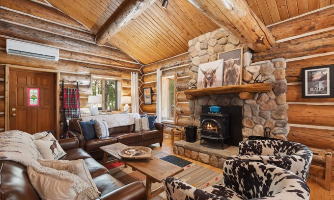 Columbia Falls Ski Chalet | Spend Winter with Us! Beautiful Montana Log Cabin Home with Stunning Forested Views!