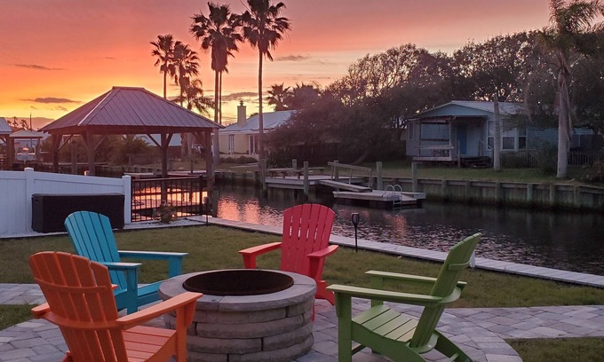 Butler Beach Cottage | St Augustine waterfront home on canal w/private dock, walk to beach!