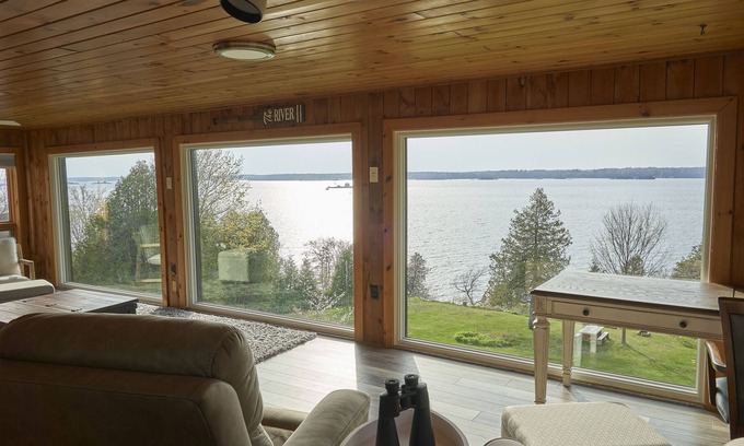 Brier Hill House | St. Lawrence River Modern Log Home with Dock and optional RV Hookups