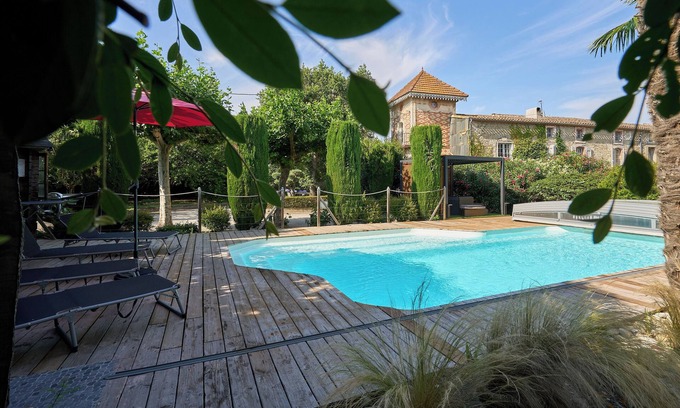 Alzonne House | STANDING air-conditioned cottage PRIVATE heated swimming pool with terrace and SPA