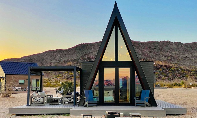 Study Butte-Terlingua Apartment | Stardust Big Bend Luxury A-Frame#1 with a fab view