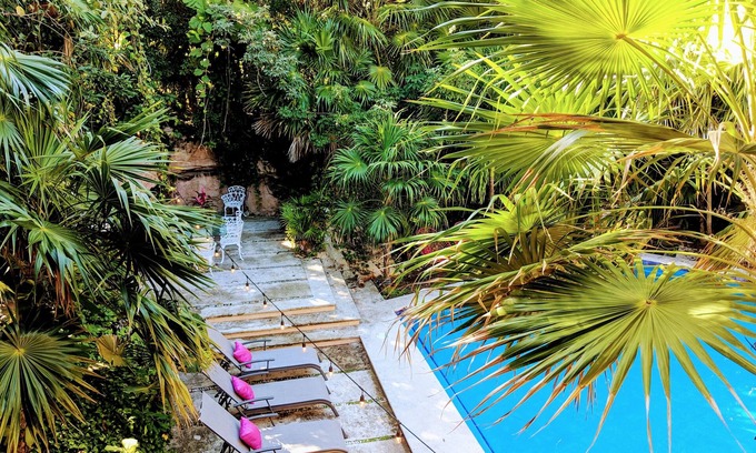 Playacar Fase I Villa | Steps to Ocean Playacar Villa Private Pool hosts 25+ guest