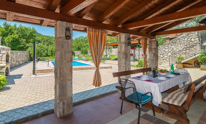 Drivenik Cabin | Stone house with private pool and garden in quiet place