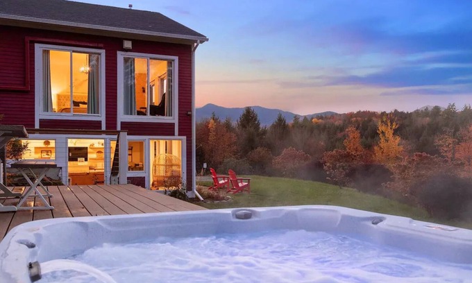 Morrisville Cabin | Stowe Retreat w/Hot Tub & Mountain Views - Close to Skiing & Family-friendly