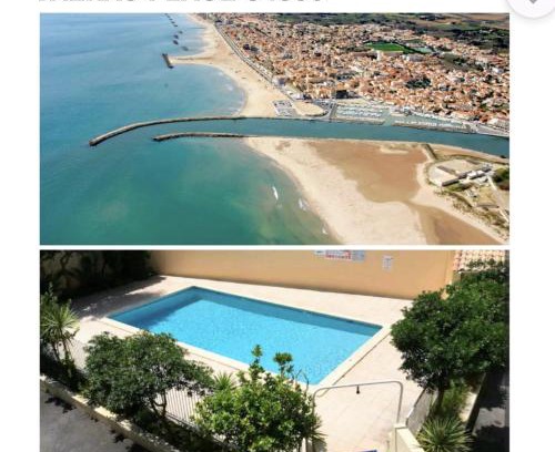 Valras-Plage Apartment | Studio Cabine Piscine-Clim-Parking-Plage200m