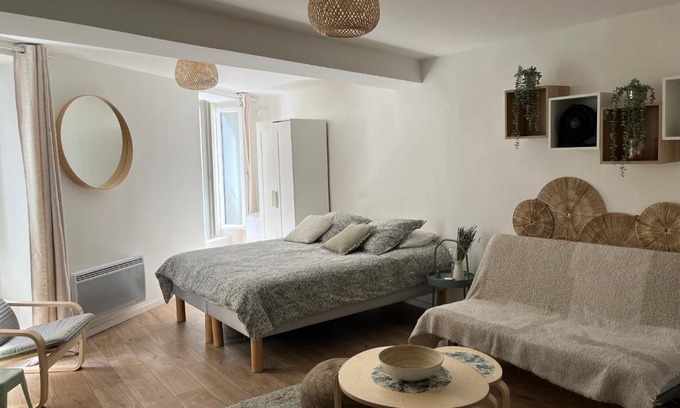Hyeres City Centre Apartment | Studio Hyères -Rue piétonne Climatisation lit 160 tout équipé - Sabrina