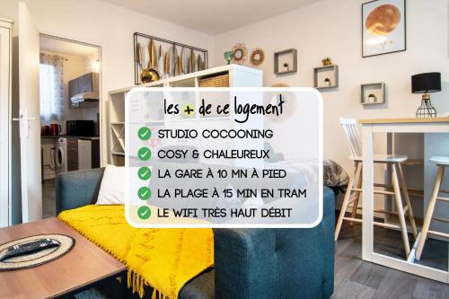 Anatole France Danton Apartment | Studio "Le Nid Douillet" - Tout Confort à Proximité de la Gare - Tram à 5 min
