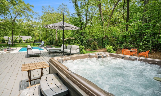 Grand Beach House | Stunning lake retreat with private pool, hot tub, games, firepit, & lovely patio