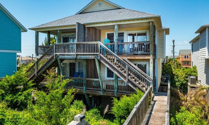 Topsail Beach House | Stunning Oceanfront Home - Private Beach Access, Outdoor Showers & Covered Decks