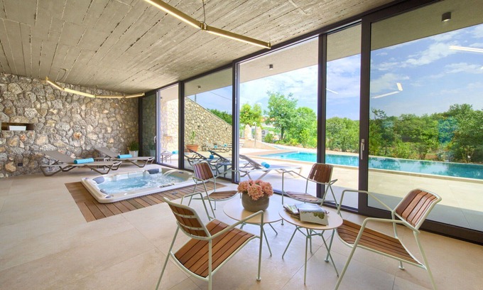 Nenadici House | Stunning private villa for 6 guests with private pool, WIFI, hot tub, A/C, TV, terrace and parking