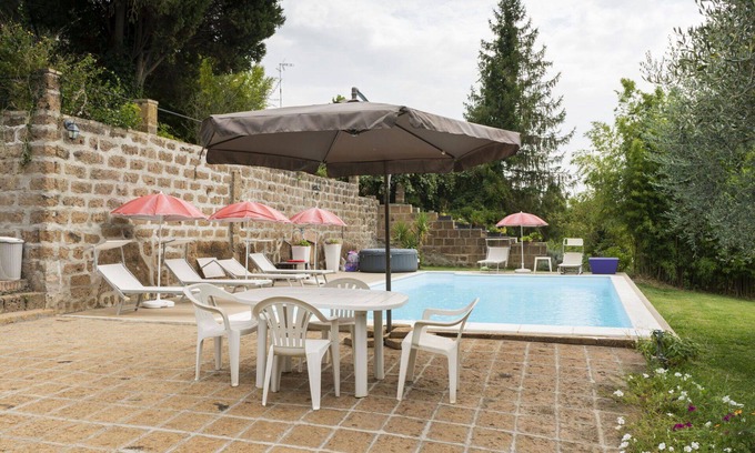 Corchiano House | Stunning private villa for 17 guests with private pool, WIFI, TV, patio and pets allowed
