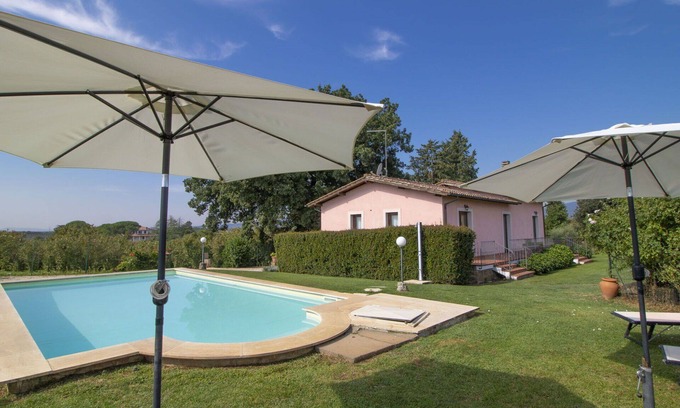 Corchiano Villa | Stunning private villa with private pool, WIFI, TV, terrace, pets allowed, panoramic view, parking