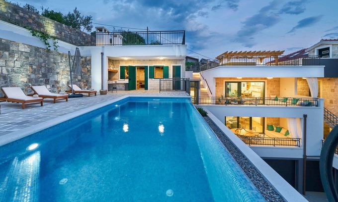 Jesenice Villa | Stunning private villa for 12 people with A/C, hot tub, private pool, WIFI, TV, terrace and park.