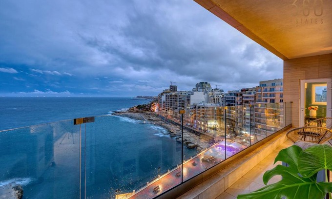 Tower Road Apartment | Stunning, Seafront 3BR home in the heart of Sliema by 360 Estates