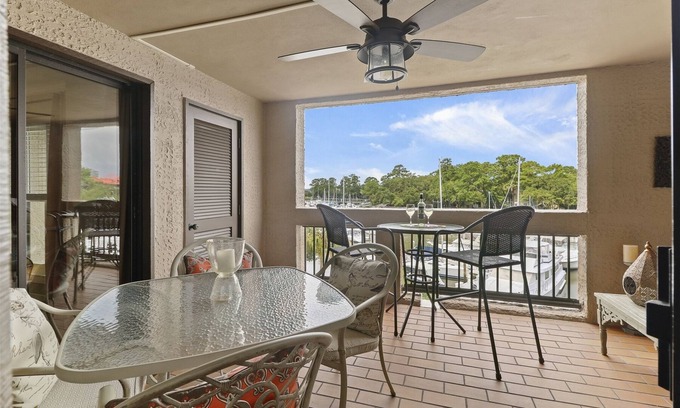 Shelter Cove Condo | Stunning Shelter Cove Harbour and Marina Views, Bike to the Beach - HS7155