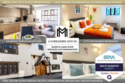 Peterborough Apartment | Stylish 2 Bed Apartment, Stunning City Centre Location, with FREE Secure, Gated Parking On-Site & Private WiFi, with Private Entrance & Courtyard Garden & Highly Rated