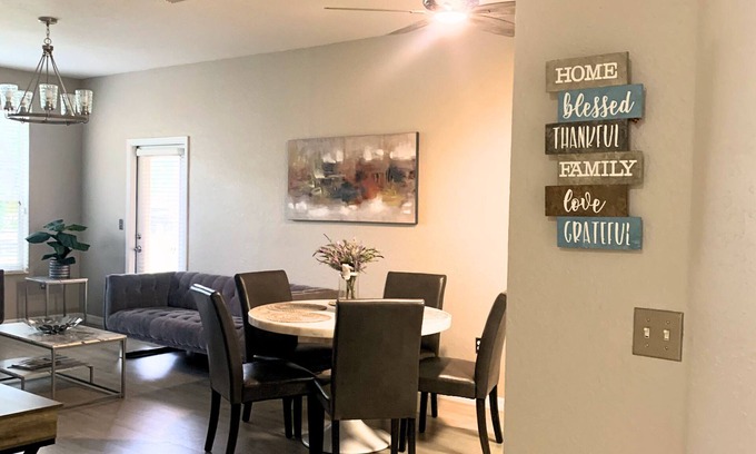 Vista East Apartment | Stylish 3BR Gated Retreat Near MCO - Pool - Walk to Dining & Shops - 2 Masters