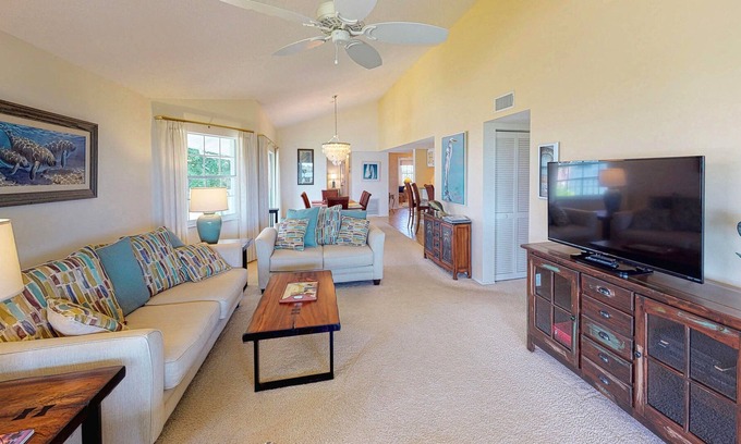 Whitney Beach Villa | Stylish villa with WiFi, pool, hot tub, & tennis - minutes from the beach